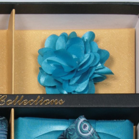 6 Piece Turquoise Lavender Necktie & Bow Tie Set - Picture 5 of 6